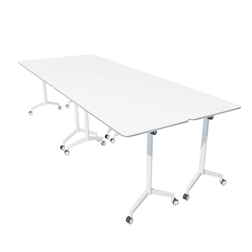 QXYXSM 9FT Conference Table, Conference Room Table Large Rectangle Folding Conference Tables for Office Meeting Conference Room Classroom (9FT) QXYXSM
