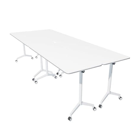 QXYXSM 9FT Conference Table, Conference Room Table Large Rectangle Folding Conference Tables for Office Meeting Conference Room Classroom (9FT) QXYXSM