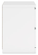 Signature Design by Ashley Onita Contemporary 2 Drawer Nightstand, 21.75" Tall, White Signature Design by Ashley