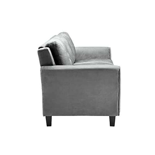 Lifestyle Solutions Collection Grayson Micro-Fabric Sofa, Dark Grey