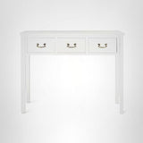 SAFAVIEH Home Collection – Cindy White Console Table with Three Drawers, French Farmhouse Storage Console, Tapered Leg Design (AMH6568C) SAFAVIEH