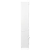Prepac Tall Bookcase with 2 Shaker Doors, 14.5"D x 26.25"W x 80"H, White Prepac