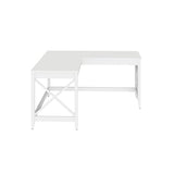 Workspace by Alera L-Shaped Farmhouse Desk, 58.27" x 58.27" x 29.53", White Alera