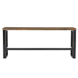 Darwin Black Metal-Framed Console Table with Brown Poplar Wood Veneer Top Powell