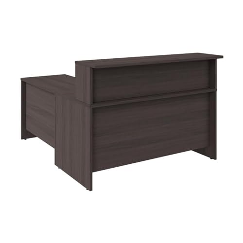 Bush Business Furniture Office 500 72W L Shaped Executive Desk with Drawers in Modern Hickory Bush Furniture