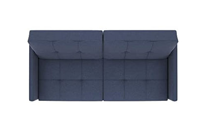 DHP Andora 76 Inch Futon Sofa Bed, Modern Upholstered Couch Sleeper with Button Tufted Back and Seat, Navy