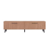 Manhattan Comfort Jodie 69" TV Stand with Wood Ribbed Drawers, Mid Century Modern Console Table for Televisions up to 60", Entertainment Center Storage Solution for Living Room, Maple Manhattan Comfort