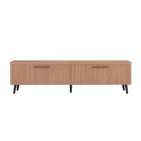 Manhattan Comfort Jodie 69" TV Stand with Wood Ribbed Drawers, Mid Century Modern Console Table for Televisions up to 60", Entertainment Center Storage Solution for Living Room, Maple Manhattan Comfort