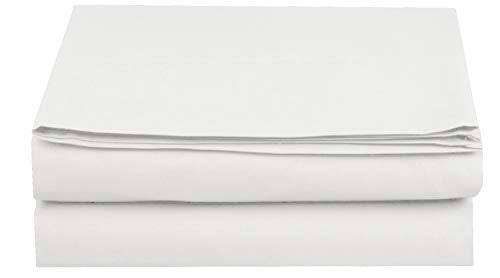Elegant Comfort Premium Hotel Quality 1-Piece Flat Sheet, Luxury and Softest 1500 Premium Hotel Quality Microfiber Bedding Flat Sheet, Wrinkle-Free, Stain-Resistant, Queen, White Elegant Comfort