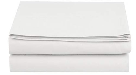 Elegant Comfort Premium Hotel Quality 1-Piece Flat Sheet, Luxury and Softest 1500 Premium Hotel Quality Microfiber Bedding Flat Sheet, Wrinkle-Free, Stain-Resistant, Queen, White Elegant Comfort