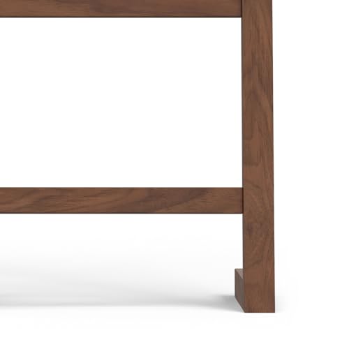 SIMPLIHOME Bray SOLID ACACIA WOOD Contemporary Bath Towel and Blanket Ladder Shelf, 23 inch, Natural Walnut SIMPLIHOME