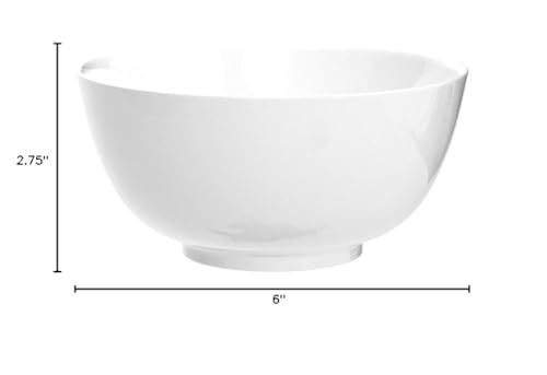DELLING Ultra-Strong 22 Ounce Soup Bowls, Cereal Bowl, 6 inch Bowls Set, White Ceramic Bowls, White Bowls for Kitchen, Snack Rice Pasta Salad Oatmeal, Set of 6, Dishwasher & Microwave Safe DELLING