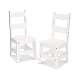 Melissa & Doug Wooden Chairs, Set of 2 - White Furniture for Playroom - Kid's Play Chairs, Toddler Activity Chairs, Children's Furniture Melissa & Doug