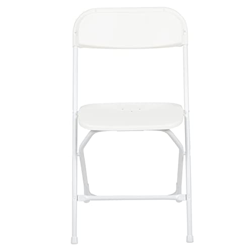 Flash Furniture Hercules Series Plastic Folding Chair - White - 4 Pack 650LB Weight Capacity Comfortable Event Chair-Lightweight Folding Chair Flash Furniture