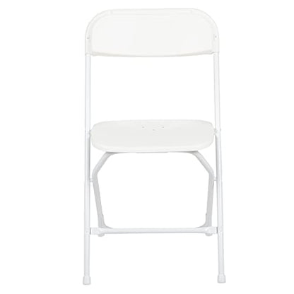 Flash Furniture Hercules Series Plastic Folding Chair - White - 4 Pack 650LB Weight Capacity Comfortable Event Chair-Lightweight Folding Chair