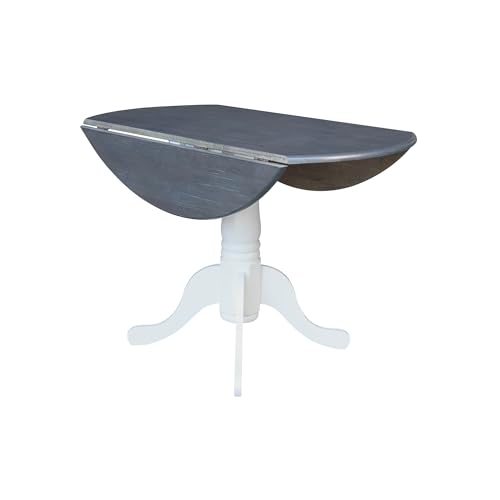 IC International Concepts Chairs Dining Table Set, White/Heather Gray IC International Concepts