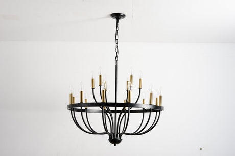 15-Light Industrial Iron Candle Chandelier Modern Farmhouse Pendant Light HouseOfZazla