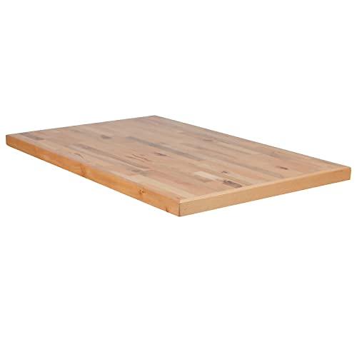 Flash Furniture Mayfair 30" x 48" Rectangle Butcher Block Style Table Top, Natural - WoodArtSupply