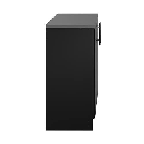 Prepac Elite 32" Storage Cabinet, Black Storage Cabinet, Base Cabinet, Bathroom Cabinet with 1 Adjustable Shelf 18" D x 32" W x 36" H, BEB-3216