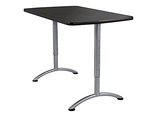 Iceberg ARC 5-Foot Rectangular Conference Table, Office Furniture, Fixed Height, 30” x 60”, Graphite Top, Silver Legs Iceberg