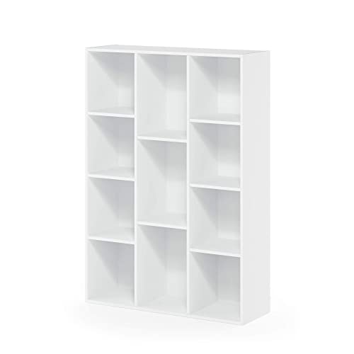 Furinno Luder Bookcase / Book / Storage , 11-Cube, White Furinno