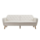 Novogratz Tallulah Memory Foam Futon Couch Bed, Futon Sofa Bed - Ivory Boucle Novogratz