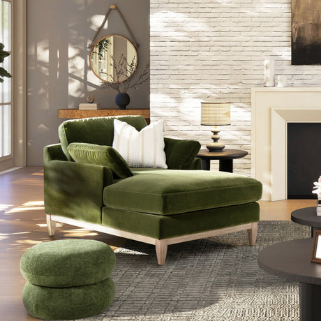Pasadena - Modern Farmhouse Chaise Lounge Chair - Olive Green HouseOfZazla
