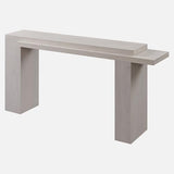 OKD 63 Inch Modern Entryway Console Table, Solid Geometry Accent Sofa Table Behind The Couch, Narrow Console Table for Entryway, Hallway, Living Room, Foyer, White Alder OKD