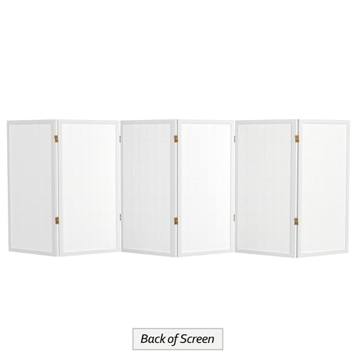3 ft. Short Window Pane Shoji Screen - White - 6 Panels Red Lantern