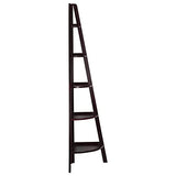 Casual Home Espresso 5-Shelf Corner Ladder Bookcase for Stylish Storage Casual Home