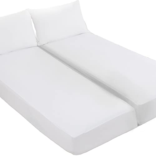 Kingnex Waterproof Split King Mattress Protector for Adjustable Beds Soft Cooling Bamboo Viscose Jersey Fitted Matress Cover Kingnex