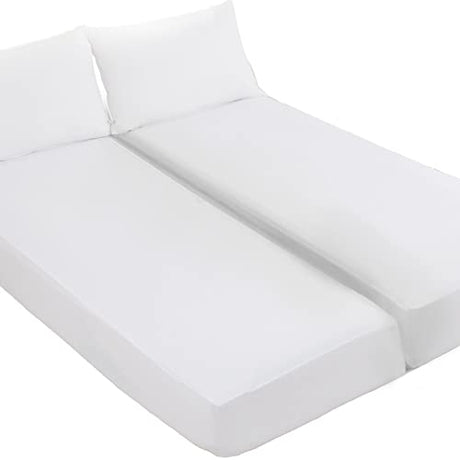Kingnex Waterproof Split King Mattress Protector for Adjustable Beds Soft Cooling Bamboo Viscose Jersey Fitted Matress Cover Kingnex