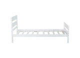Ball & Cast Twin Bed Frame with Single Panel Headboard and Footboard,Wooden Platform Bed No Box Spring Needed,Wood Slat Support Mattress Foundation,White Ball & Cast
