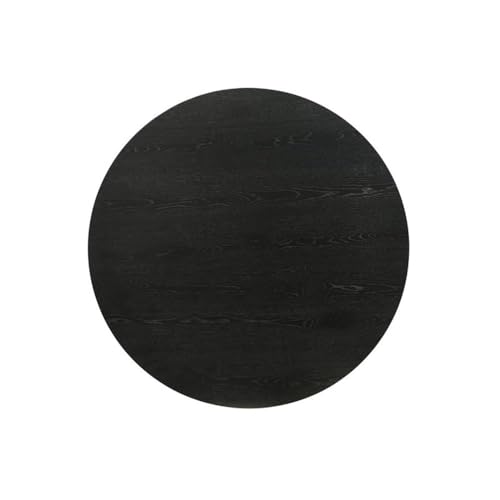 Lilola Home Jasper Ebony Black 20-inch Round Console Table with Pedestal Base — Modern Sculpted Entryway Table, Wood-Grain Finish, Space-Saving Accent Table LILOLA LIVING