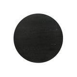 Lilola Home Jasper Ebony Black 20-inch Round Console Table with Pedestal Base — Modern Sculpted Entryway Table, Wood-Grain Finish, Space-Saving Accent Table LILOLA LIVING