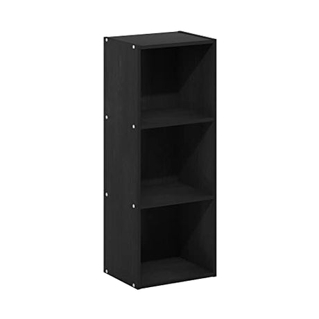 Furinno Pasir 3-Tier No Tool Assembly Open Shelf Bookcase, Blackwood Furinno