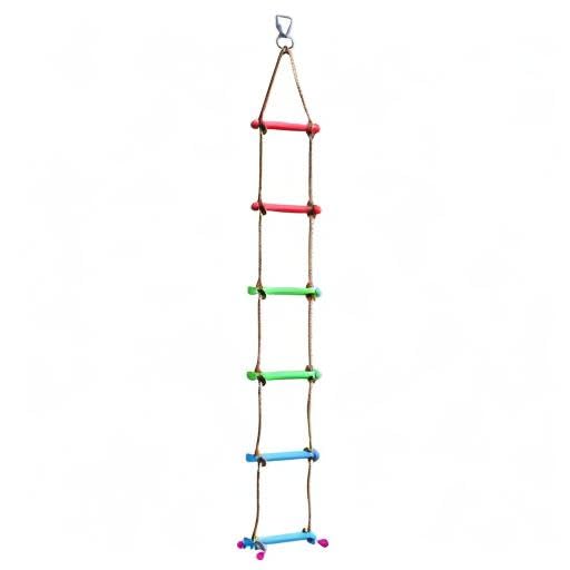 Rainbow Craft 6.6FT Climbing Rope Ninja Ladder for Kids - Kids Ninja Warrior Obstacle Course Accessories - Swing Rope Ladder Rainbow Craft