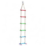 Rainbow Craft 6.6FT Climbing Rope Ninja Ladder for Kids - Kids Ninja Warrior Obstacle Course Accessories - Swing Rope Ladder Rainbow Craft