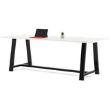 Pemberly Row 3' x 9' Wood Top Counter Height Conference Table in Designer White Pemberly Row