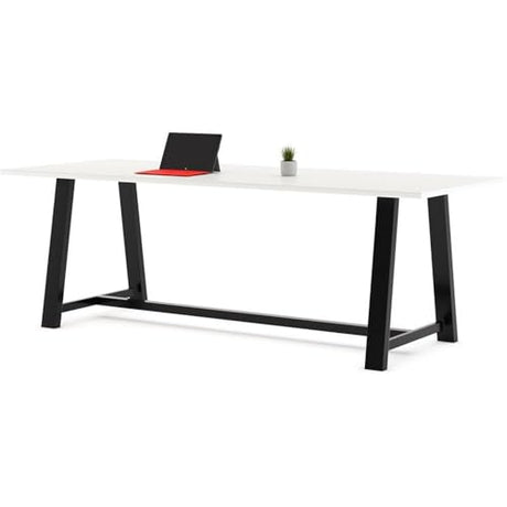 Pemberly Row 3' x 9' Wood Top Counter Height Conference Table in Designer White Pemberly Row