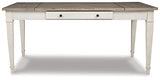 Signature Design by Ashley Skempton Farmhouse Rectangular Dining Room Table with Storage, White & Light Brown Signature Design by Ashley