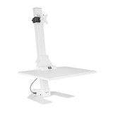 Mount-It! Electric Standing Desk Converter, Adjustable Tabletop Sit Stand Desk Riser with Single Monitor Mount for Monitors up to 32", Freestanding 28" Wide Platform Rises up to 20.75" White Mount-It!