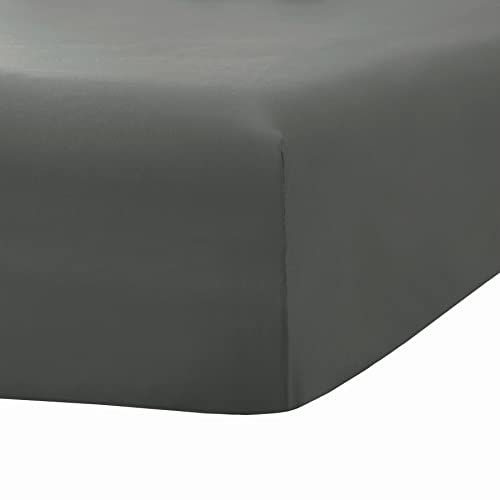 Ghooss Full Size Fitted Sheet Soft,Single Fitted Deep Pocket Sheet,Wrinkle,Fade and Stain Resistant,1 Pack,Dark Gray Ghooss