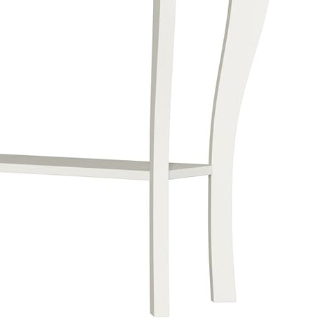 ChooChoo Narrow Farmhouse Console Table with Drawer, Chic Accent Sofa Entryway Table with Shelves for Entryway, Living Room, Hallway, Antique White & ChooChoo