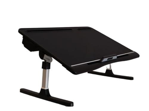 Xebec Air Desk Adjustable Laptop Lap Desk with Height & Tilt | Portable Standing Desk Converter | Foldable Bed Table with Storage Drawers & No-Slip Surface for Home Office Work Xebec