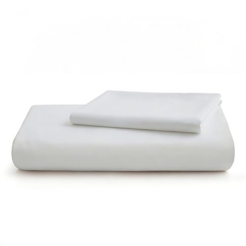 LOVQUE 100% Washed Cotton Duvet Cover Twin Size, Linen-Like Textured White Fade-Resistant Natural Bedding Set (No Comforter), 68x90 Inches LOVQUE