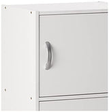 HODEDAH IMPORT Bookcase, White, 5 Door Hodedah