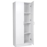VEVOR Pantry, 60" Tall Food Storage Cabinet 110LBS Freestanding with 3 Shelves(2 Adjustable), Engineered Wood Utility for Kitchen and Dining Room, White VEVOR