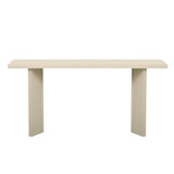 Merax 63-Inch Minimalist Console Table with Pine Veneer and Geometric Legs, Stylish Narrow Entryway Table for Living Room, Dining Room, Hallway and Study, Beige Merax