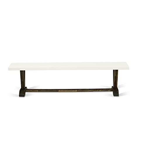 East West Furniture V-Style Modern Dinette Bench with Wooden Seat, 72x15x18 Inch, VB727 East West Furniture